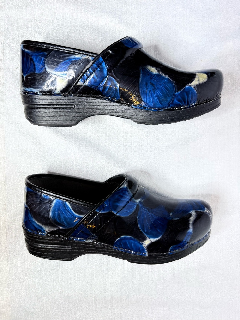 Dansko Womens Professional Tooled Leather Clogs Black Blue Sz US 10.5 11 EU 41 - Picture 5 of 10